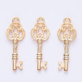 Ornate Quatrefoil Skeleton Key Charm in Multiple Metal Finishes for Jewelry Making view 12