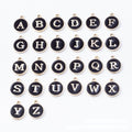 Black and Pink Enamel Alphabet Letter Charms, Gold Tone view 2
