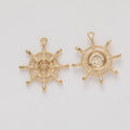 Ship Wheel Charm Pendants in 3 Metal Finish Options view 8