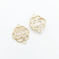 Openwork Rose Two-Loop Connector in 4 Metal Finishes for Jewelry Making view 8