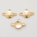 Vintage Saturn Planet Bezel Charms in Multiple Finishes for Jewelry Making view 7