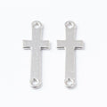 Cross Connector Plain Two-Hole Metal Jewelry Link in Four Finishes view 6