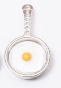 Fried Egg Pan Metal Charm in 3 Distinct Finishes for Jewelry Making view 8
