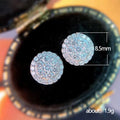 Silver Tone Round Full Pave Clear CZ Stud Earrings view 5
