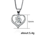 Silver Open Heart Pendant Necklace Dangling Clear Stone view 4