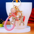 Jeweled Horse Keychains in Four Colors with Fortune and Heart Loop Options view 3