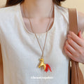 Beaded Horse Pendant Cord Necklace in Three Finishes view 4