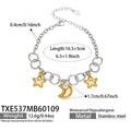 Star Moon Charm Necklace Bracelet Set Two-Tone Steel view 9