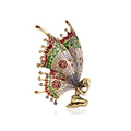 Red Gold Tone Butterfly Metal Brooch Pin 3.3 x 5.4 cm view 1