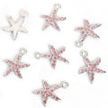 Crystal Starfish Charms in Four Stone Colors and Two Tones view 9