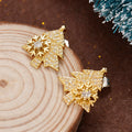 Clear Stone Christmas Tree Stud Earrings In Two Metal Tones view 3