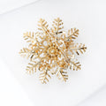 Snowflake Brooch with Pearl-look Center In 2 Color Variants view 4