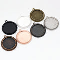 Round Beaded Edge Pendant Bezel Settings in Six Finishes view 1