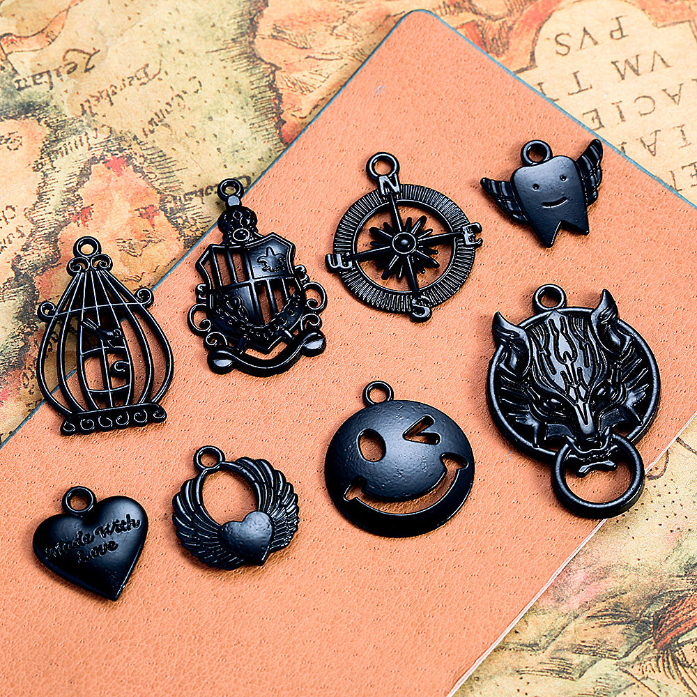 Black Electroplated Punk Style Charm Pendant