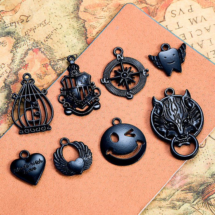 Black Electroplated Punk Style Charm Pendant