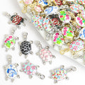 Patterned Enamel Turtle Jewelry Components For DIY Earrings And Bracelets Charms view 1
