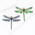 Jeweled Dragonfly Brooch in Blue and Green Enamel Jacket and Scarf Accessory view 3
