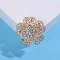 Filigree Crystal Flower Brooch in Silver and Rose Gold view 7