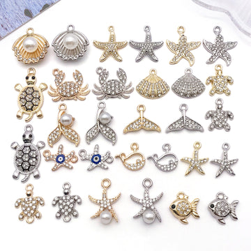 Metallic Seahorse and Turtle Metal Charms with 31 Listed Options