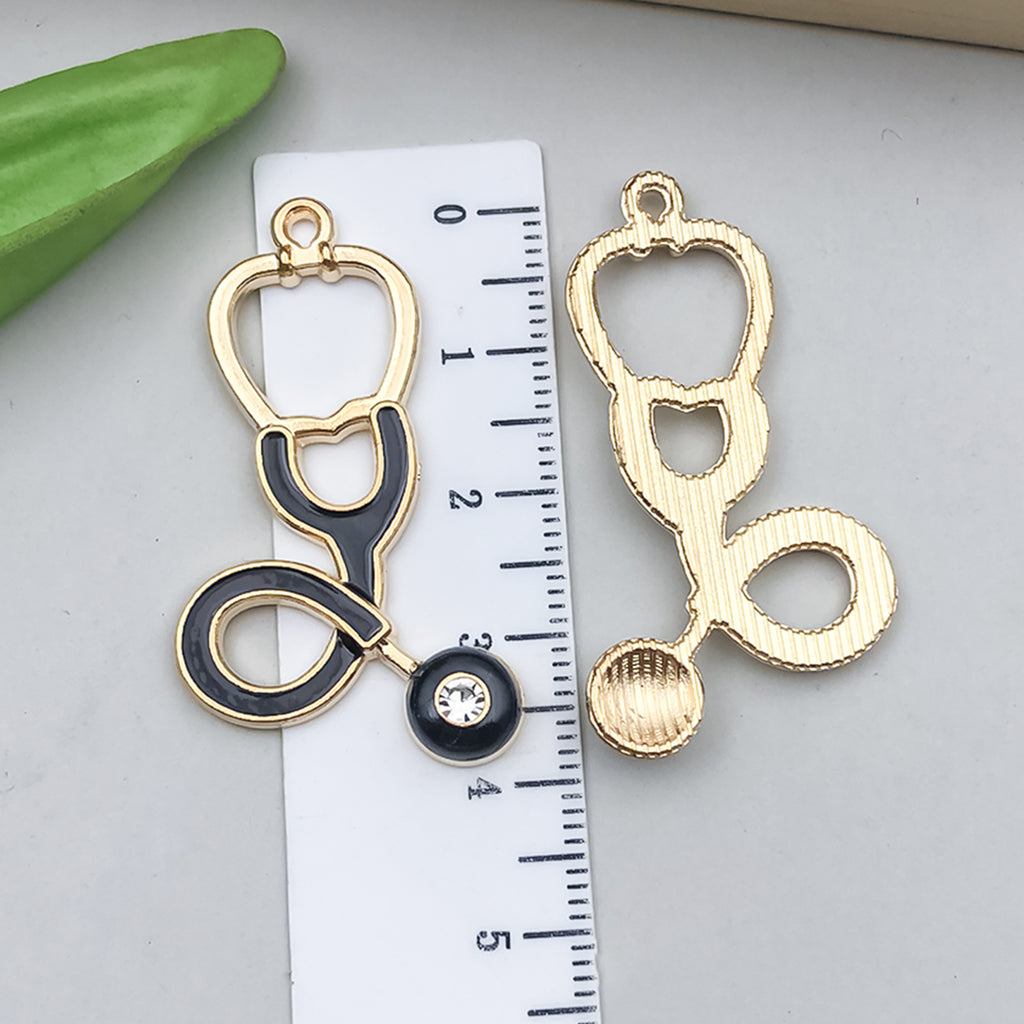 Zinc Alloy Doctor Nurse Hat Syringe Stethoscope Nurse Cap Charm Pendant for DIY Jewelry Making