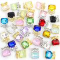 Square Crystal Bow Accent Metal Charms, 30 Colorways view 3