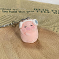 Pink Flocked Pig Figure Keychains With Rings 5 Styles view 8