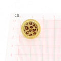 Gold Tone Round Leopard Pattern Resin Stud Earrings view 2