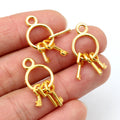 Mini Key Ring Charms with Three Dangling Keys in Four Finishes view 6