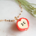 Apple Slice And Ladybug Pendant Necklaces In Gold Tone Metal view 7