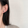 Gold Tone Rainbow Stripe Geometric Stud Earrings For Women view 3