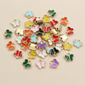 Tiny Colorful Butterfly Enamel Charms with Gold Tone Edges view 3