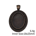 Antique Bronze Floral Oval Cabochon Setting Jewelry Making Component view 3