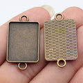 Rectangular Cabochon Settings in Two Antique Finishes view 3