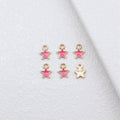 Small Enamel Star Charms in Four Colors with Gold Tone Edges view 2