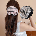White Black Polka Dot Double Ruffle Scrunchie With Gallery Colors view 2