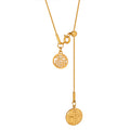 Gold Slider Necklace Dual Disc Xi Fu Character Pendants view 5