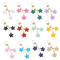 Triple Flower Enamel Keychain Gold Lobster Clasp Charm view 5