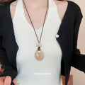 Translucent Teardrop Pendant Cord Necklaces in Three Colors view 4