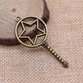 Open Star Magic Wand Frame Pendant Metal Jewelry Making Component view 4