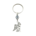 Silver-Tone Winged Angel Keychain With Cross Bead And Split Ring view 5