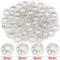 Dotted Bowl and Open Flower Metal Bead Caps Jewelry Findings view 6