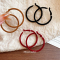 Flocked Oval Hoop Earrings In Brown And Red With Slim Profile view 1