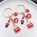 Red Lipstick Handbag and Heart Metal Keychain Collection view 2