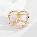 Gold Tone Heart Crystal Metal Brooch Pin for Jackets and Lapels view 4