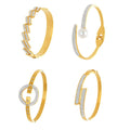 Crystal Geometric Open Bangle Collection in Three Designs view 5