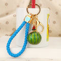 Jeweled Watermelon Keychains with Optional Blue Braided Wrist Loop view 2