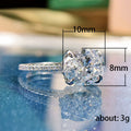 Silver Oval Clear CZ Solitaire Pavé Shank Band Ring view 5