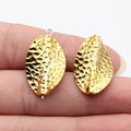Twisted Hammered Marquise Beads in Three Metal Finishes view 3
