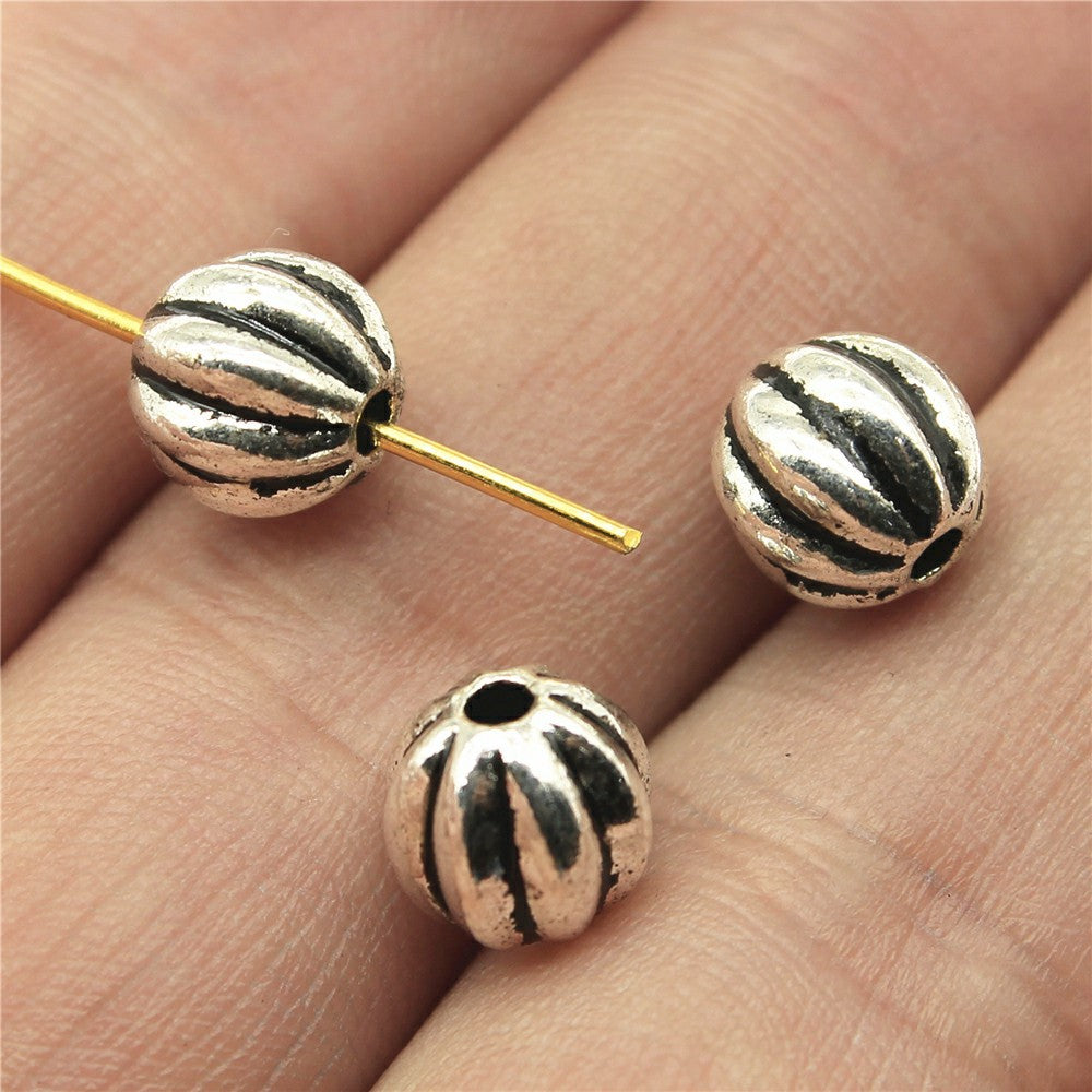 8x8x8mm 1.5g Multicolor Zinc Alloy Pumpkin Spacer Beads with Small Hole for Bracelet Necklace DIY