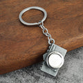 Camera Shaped Metal Keychain With Split Ring In Three Finishes view 4